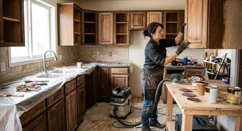 Oak Cabinet Refinishing in Terre Haute, IN