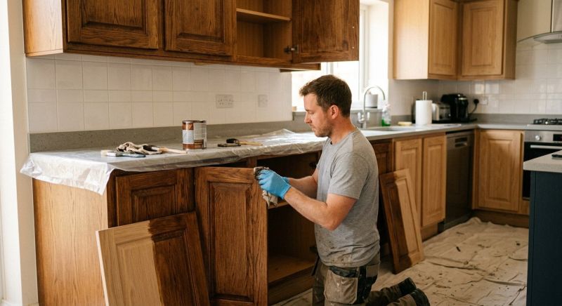 Kitchen Cabinet Staining in Lafayette, IN