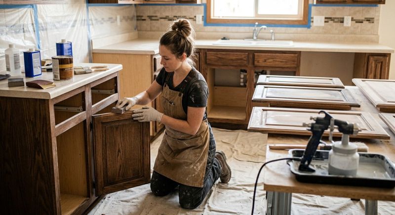 Kitchen Cupboard Refinishing in Lafayette, IN